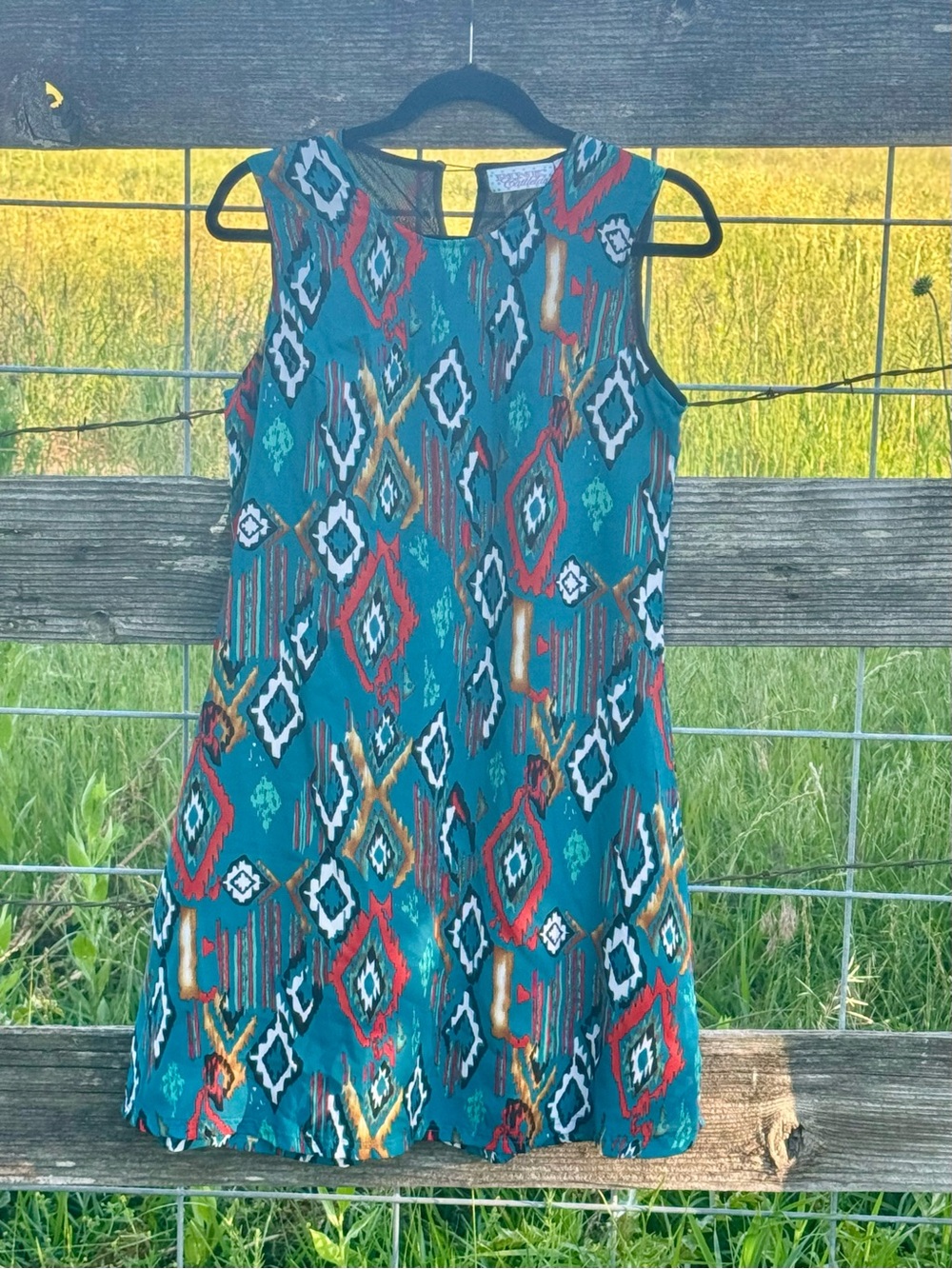 Pink Cattlelac Southwest‎ Aztec Print Sleeveless Dress Women’s Size S Boho